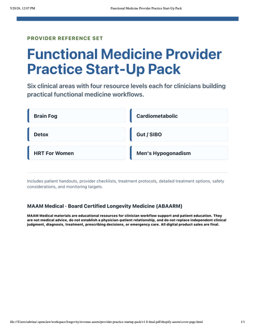 Editable Functional Medicine Provider Practice Start-Up Pack
